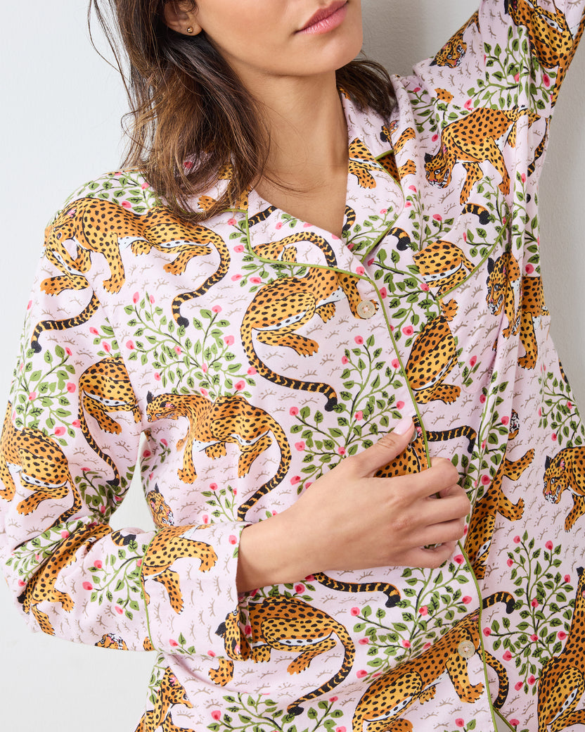 Bagheera - Lightweight Flannel Long PJ Set - Blush - Printfresh