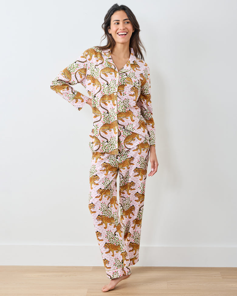 Bagheera - Lightweight Flannel Long PJ Set - Blush - Printfresh