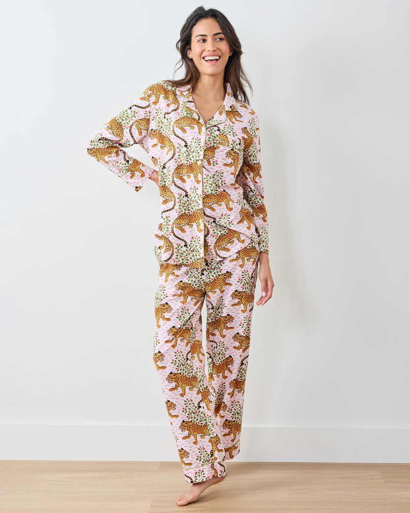 Bagheera - Lightweight Flannel Long PJ Set - Blush - Printfresh