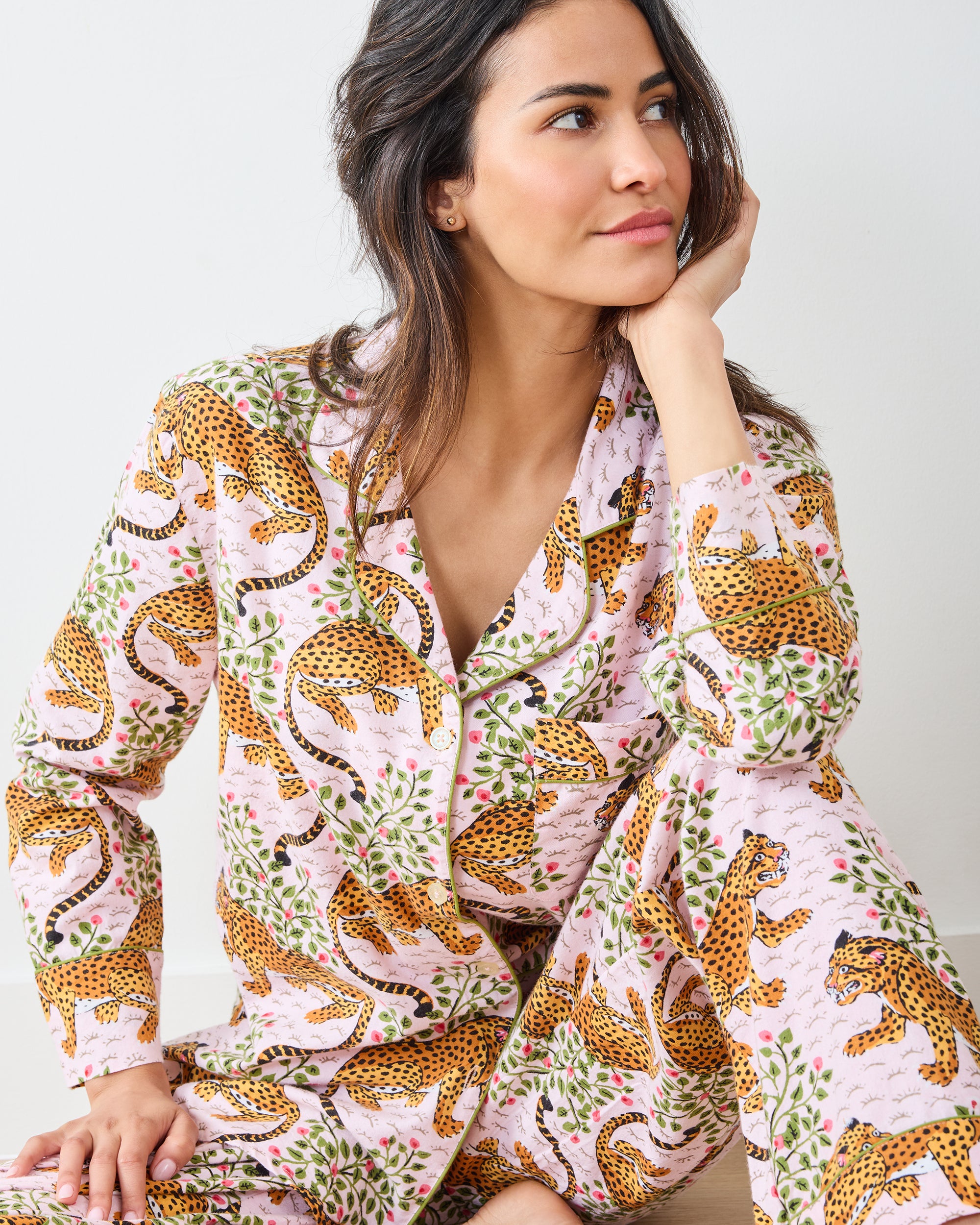 Bagheera - Lightweight Flannel Long PJ Set - Blush – Printfresh