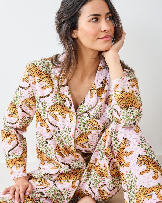 Bagheera - Lightweight Flannel Long PJ Set - Blush - Printfresh