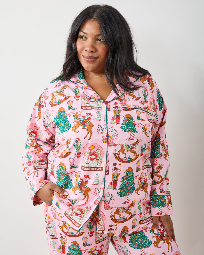 Cowboy Christmas - Long PJ Set - Pink Boots