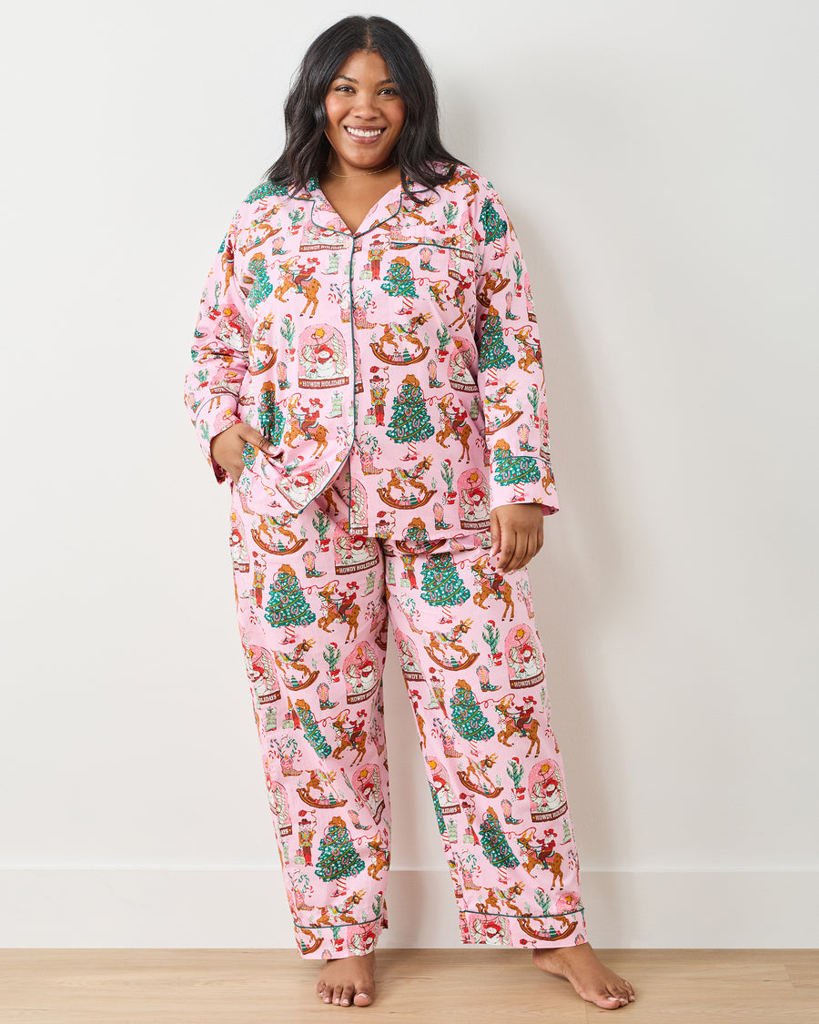 Cowboy Christmas - Tall Long PJ Set - Pink Boots - Printfresh