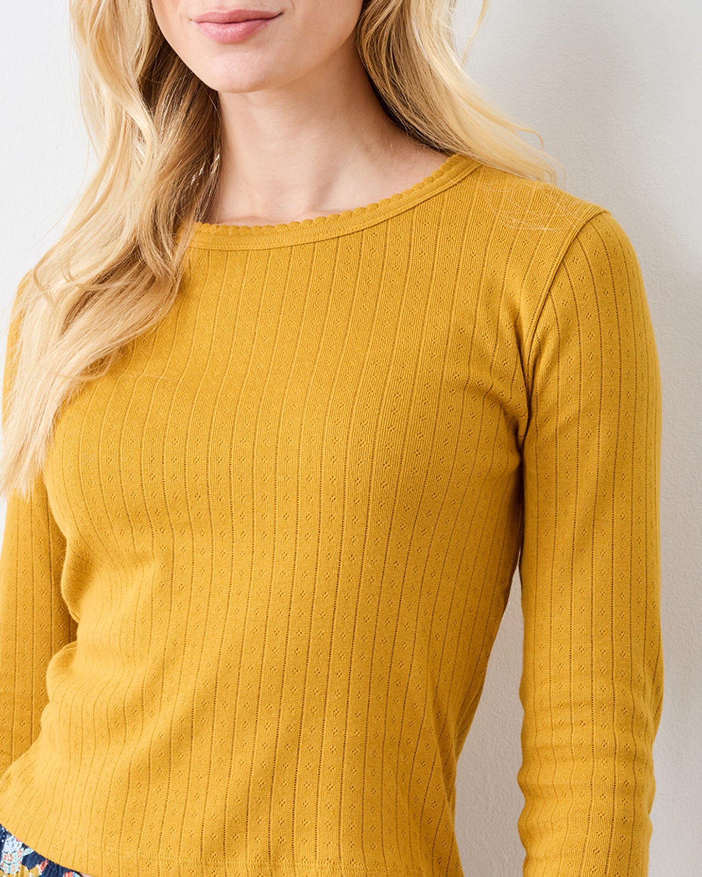 Goldenrod - Pointelle Long Sleeve - Shirt - Printfresh