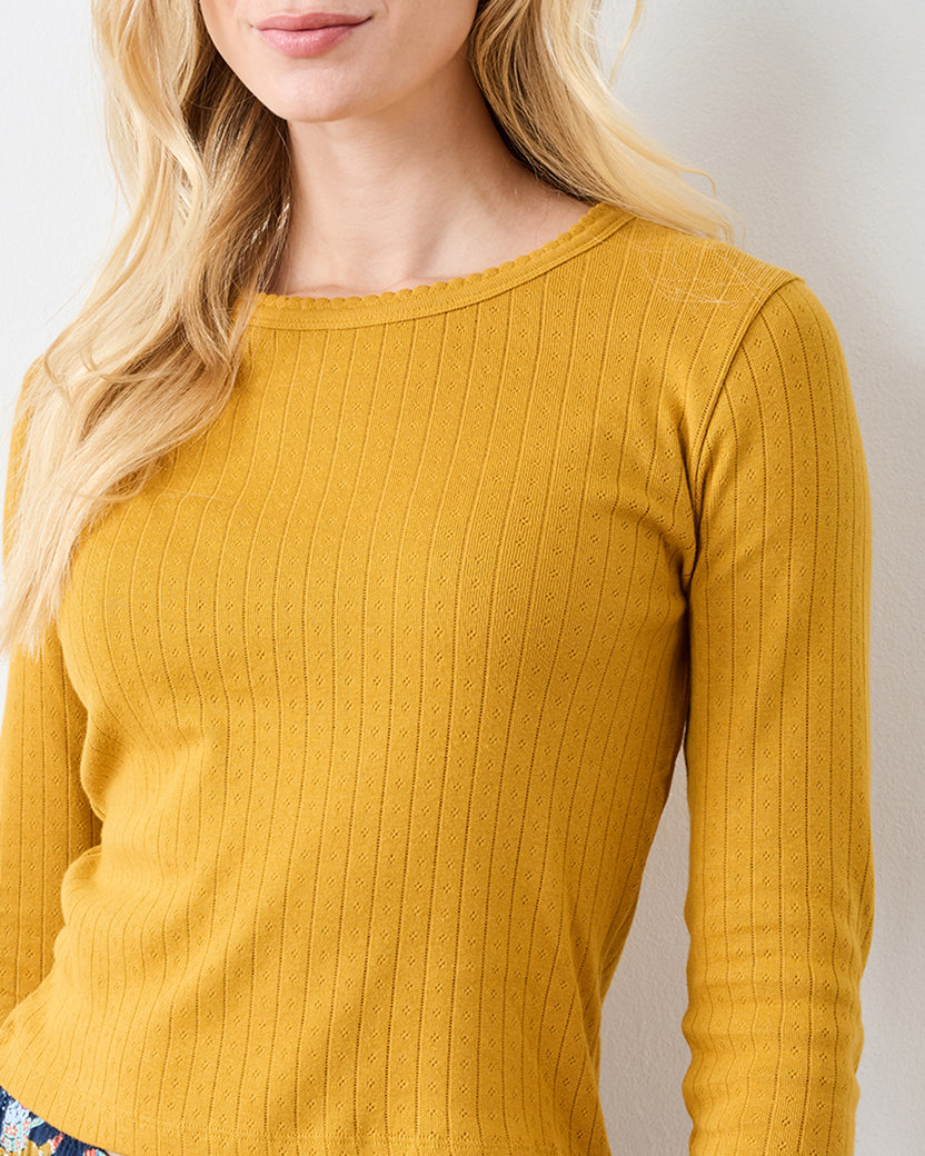 Goldenrod - Pointelle Long Sleeve - Shirt - Printfresh