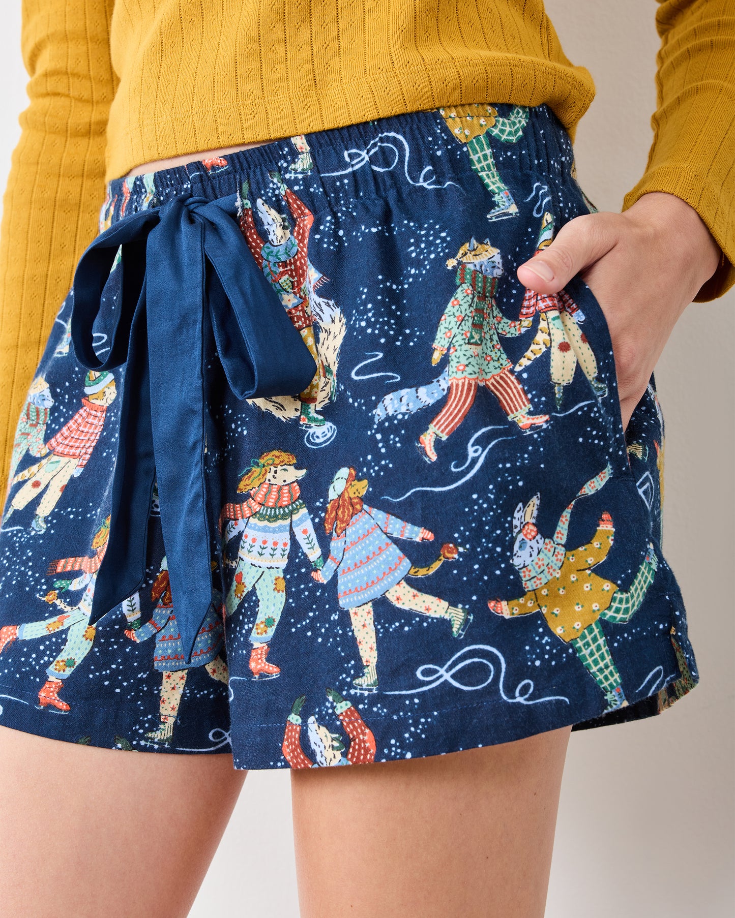 Figure Skaters - Lightweight Flannel Astrid Short - Frozen Pond - Printfresh