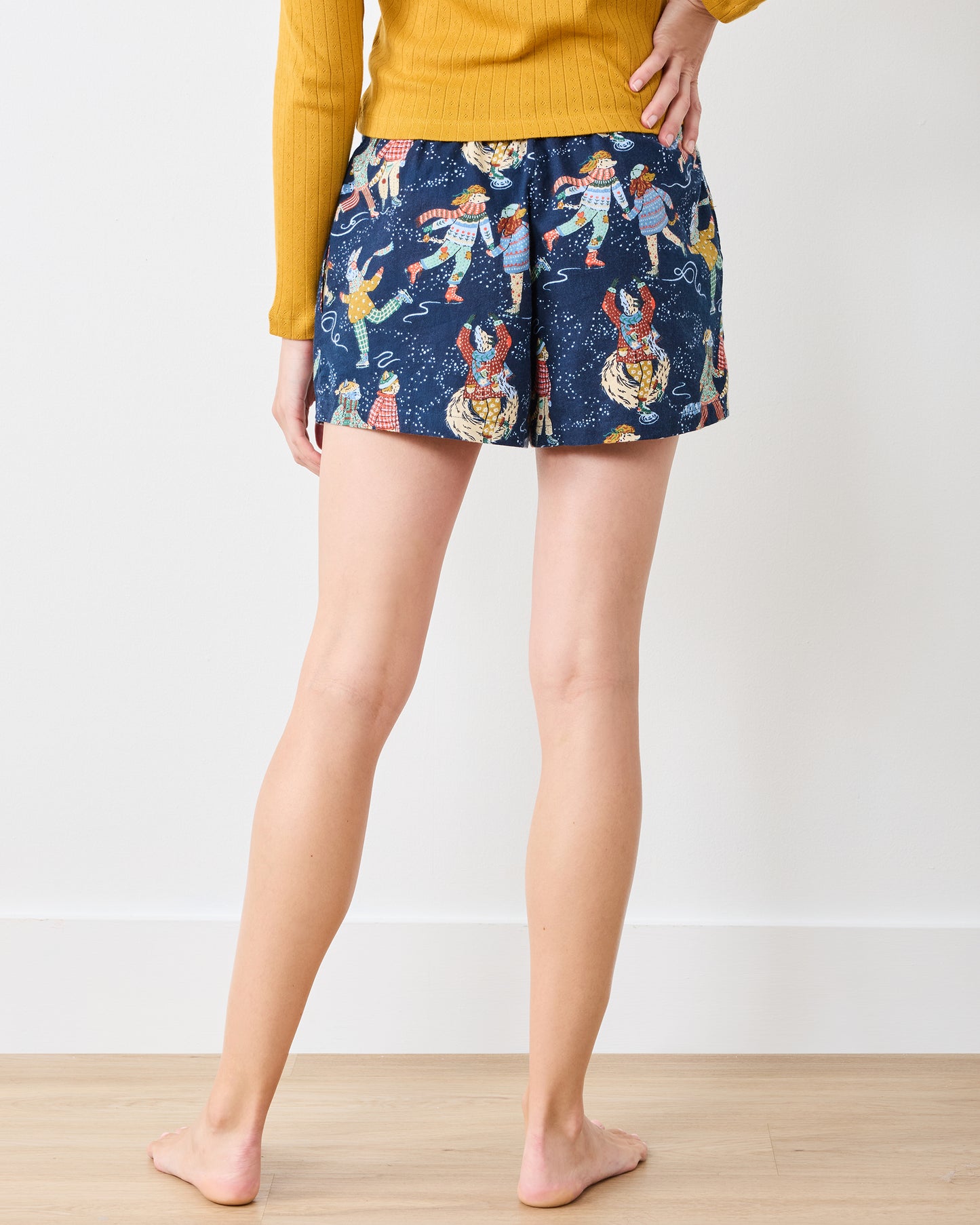 Figure Skaters - Lightweight Flannel Astrid Short - Frozen Pond - Printfresh