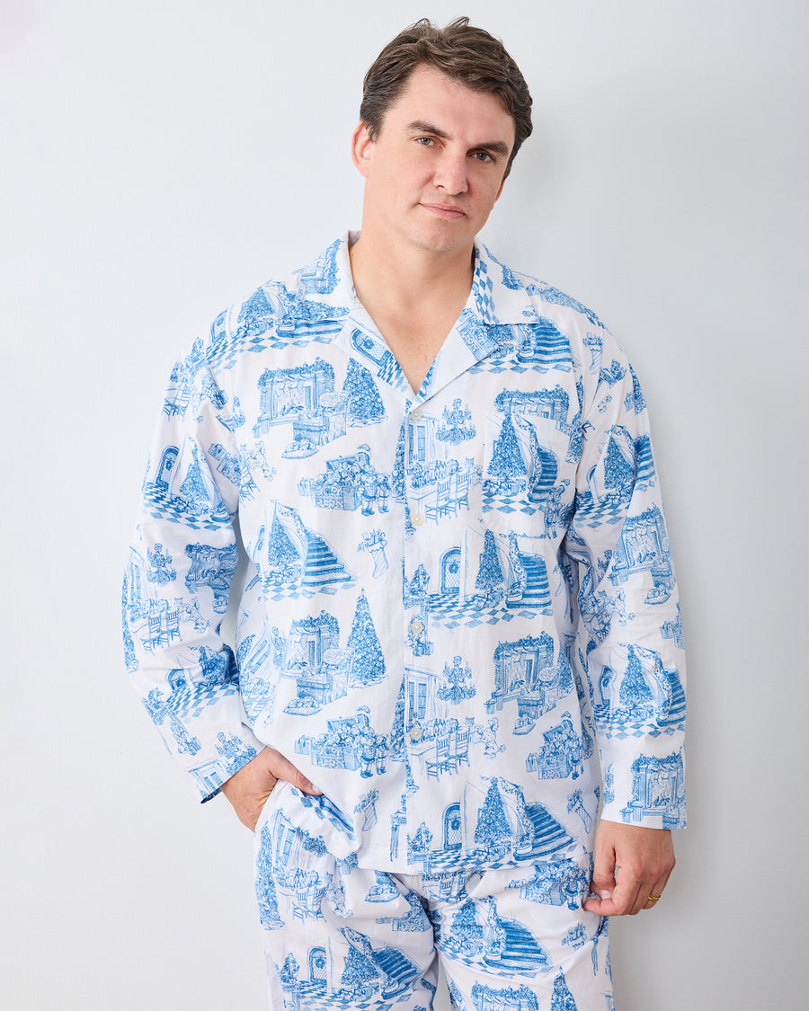 Hollywood Holiday - Men's Long PJ Set - Snow Cloud - Printfresh