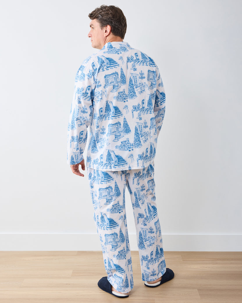 Hollywood Holiday - Men's Long PJ Set - Snow Cloud - Printfresh