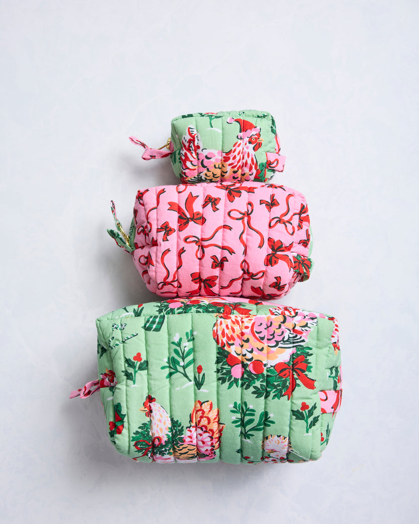 Holiday Hens - Three's Best Pouch Set - Sage - Printfresh