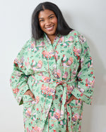 Holiday Hens - Lounge Robe - Sage - Printfresh