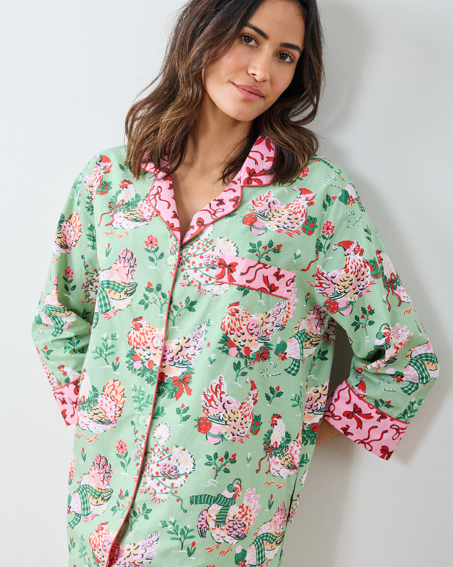 Holiday Hens - Sleep Shirt - Sage - Printfresh