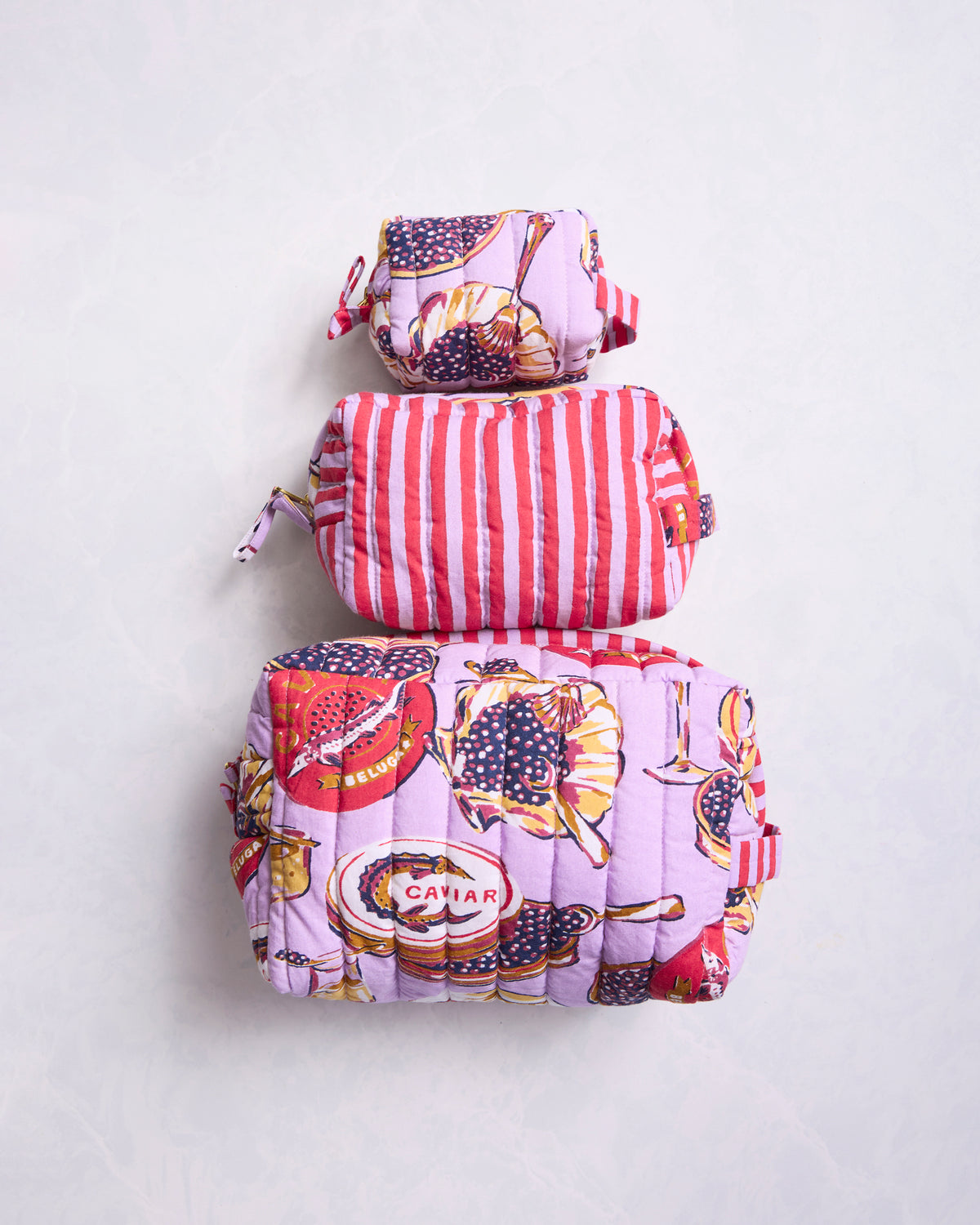 Champagne & Caviar - Three's Best Pouch Set - Lavender Spritz - Printfresh