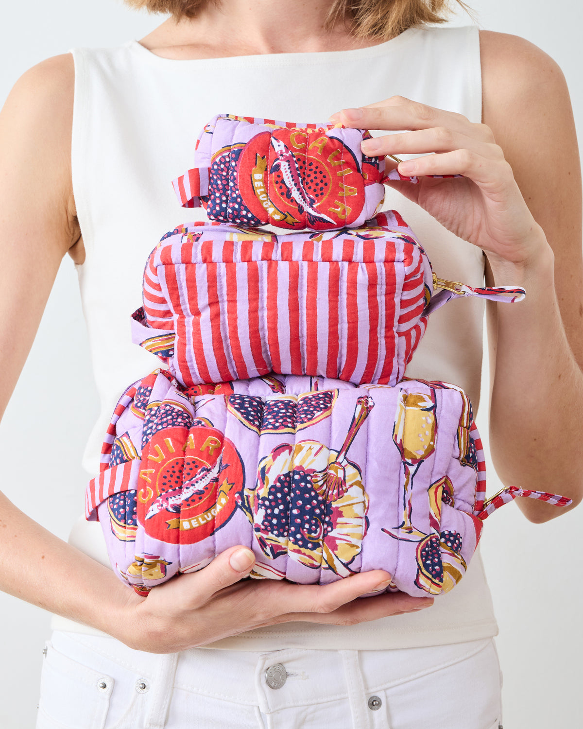 Champagne & Caviar - Three's Best Pouch Set - Lavender Spritz - Printfresh