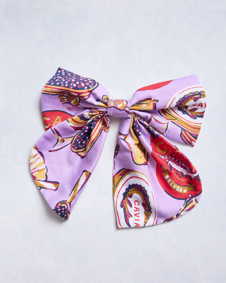 Champagne & Caviar - Eco Satin Charleston Bow - Lavender Spritz - Printfresh