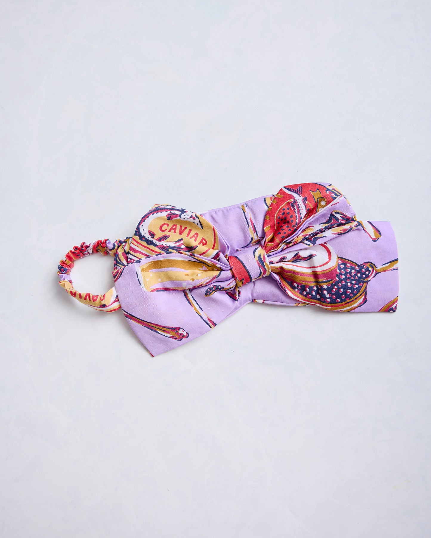 Champagne & Caviar - Eco Satin Bow Eye Mask - Lavender Spritz - Printfresh