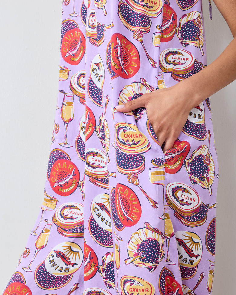 Champagne & Caviar - Eco Satin Jaipur Jumpsuit - Lavender Spritz - Printfresh