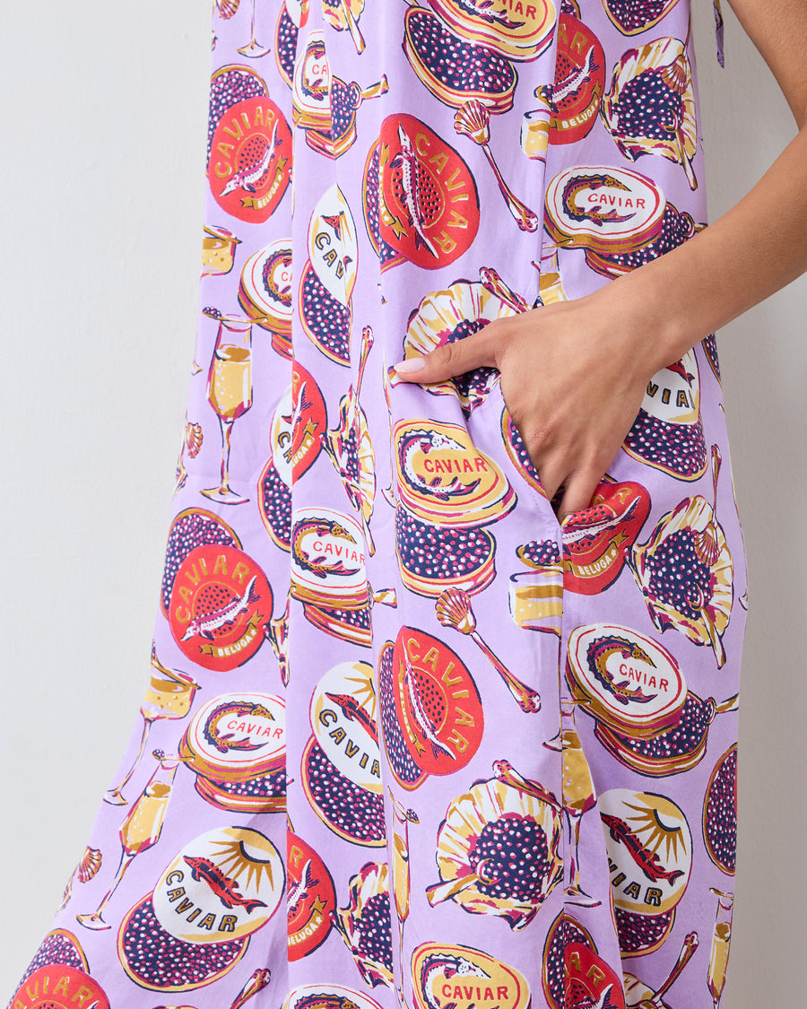 Champagne & Caviar - Eco Satin Jaipur Jumpsuit - Lavender Spritz - Printfresh