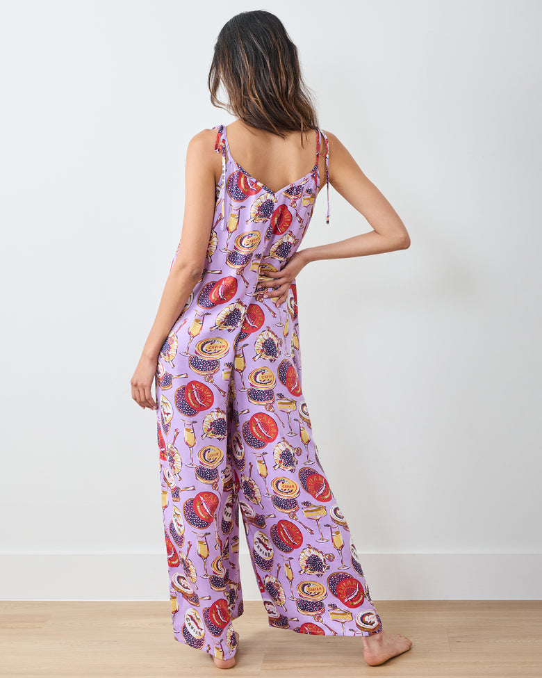Champagne & Caviar - Eco Satin Jaipur Jumpsuit - Lavender Spritz - Printfresh