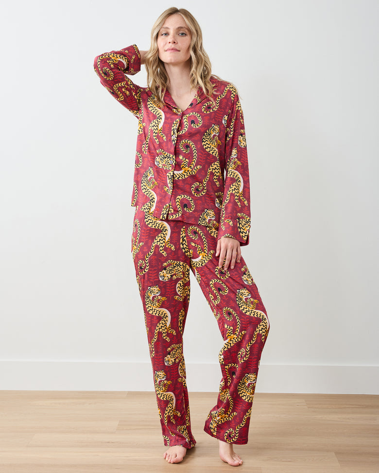 Twisted Tiger - Eco Satin Chelsea Set - Merlot - Printfresh