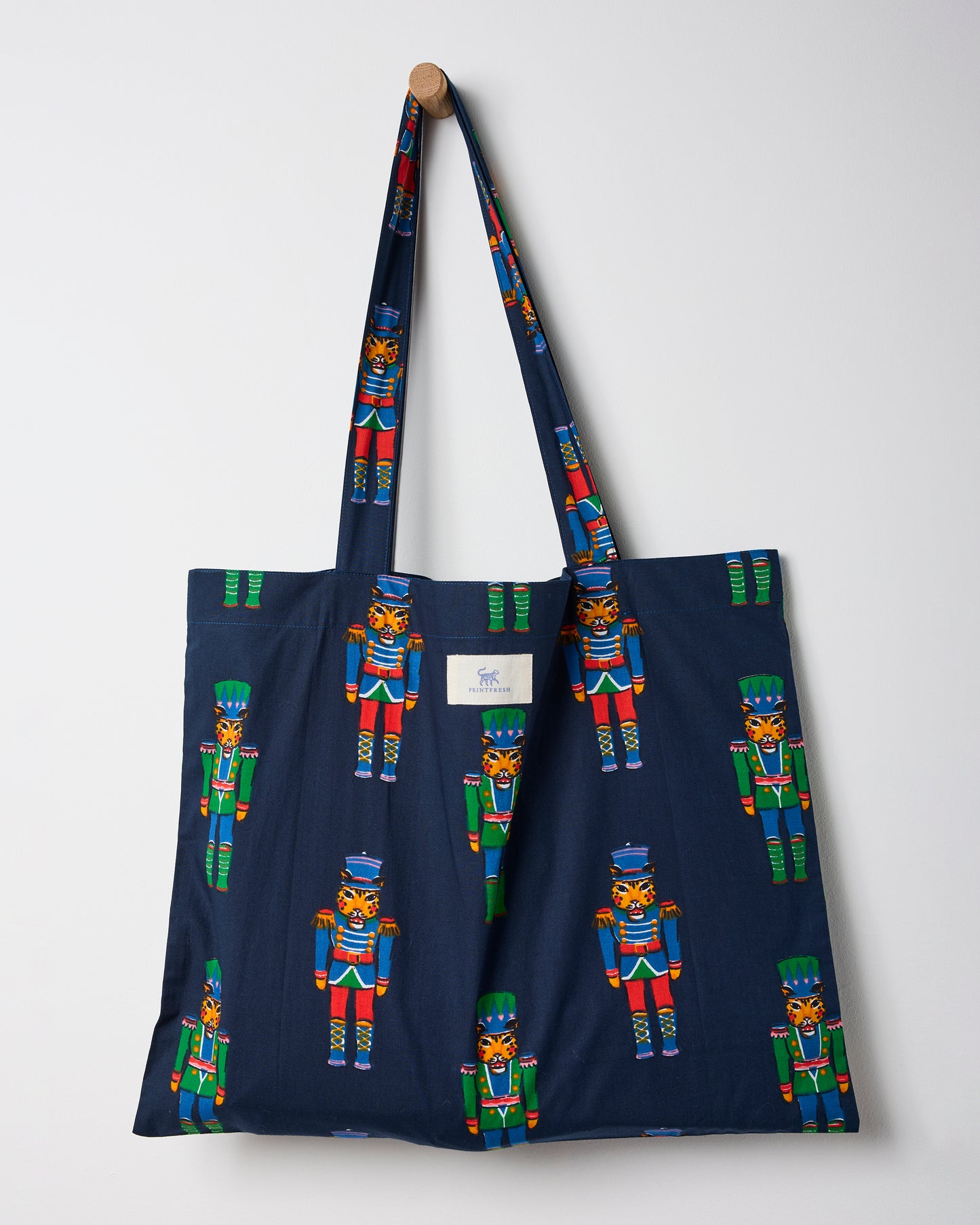 Leopard Nutcrackers - Go To Tote - Navy - Printfresh