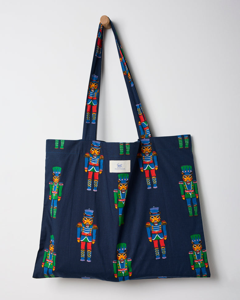 Leopard Nutcrackers - Go To Tote - Navy - Printfresh