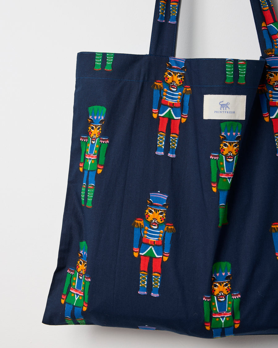 Leopard Nutcrackers - Go To Tote - Navy - Printfresh