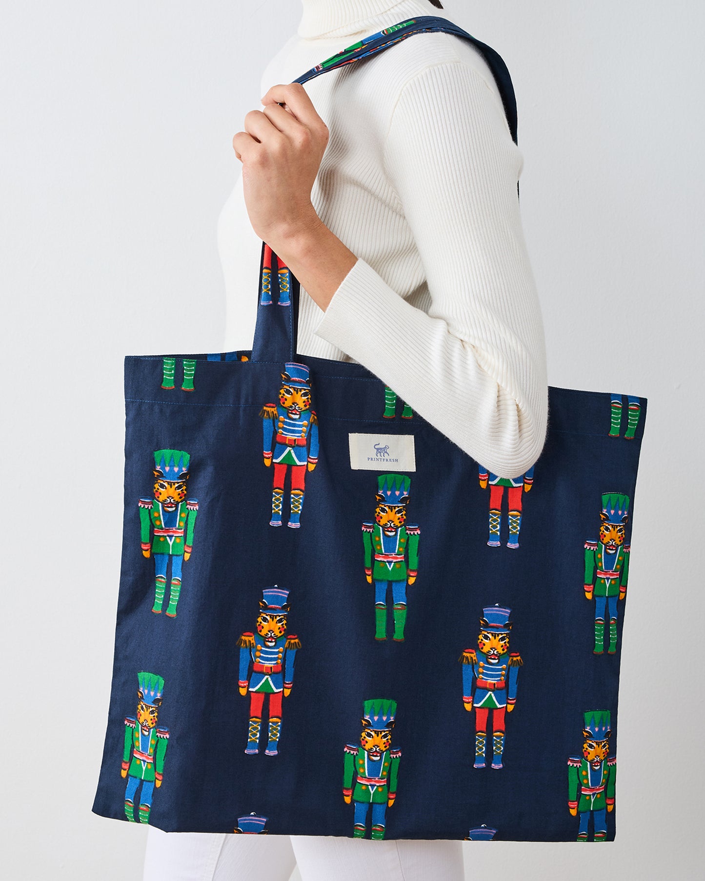 Leopard Nutcrackers - Go To Tote - Navy - Printfresh
