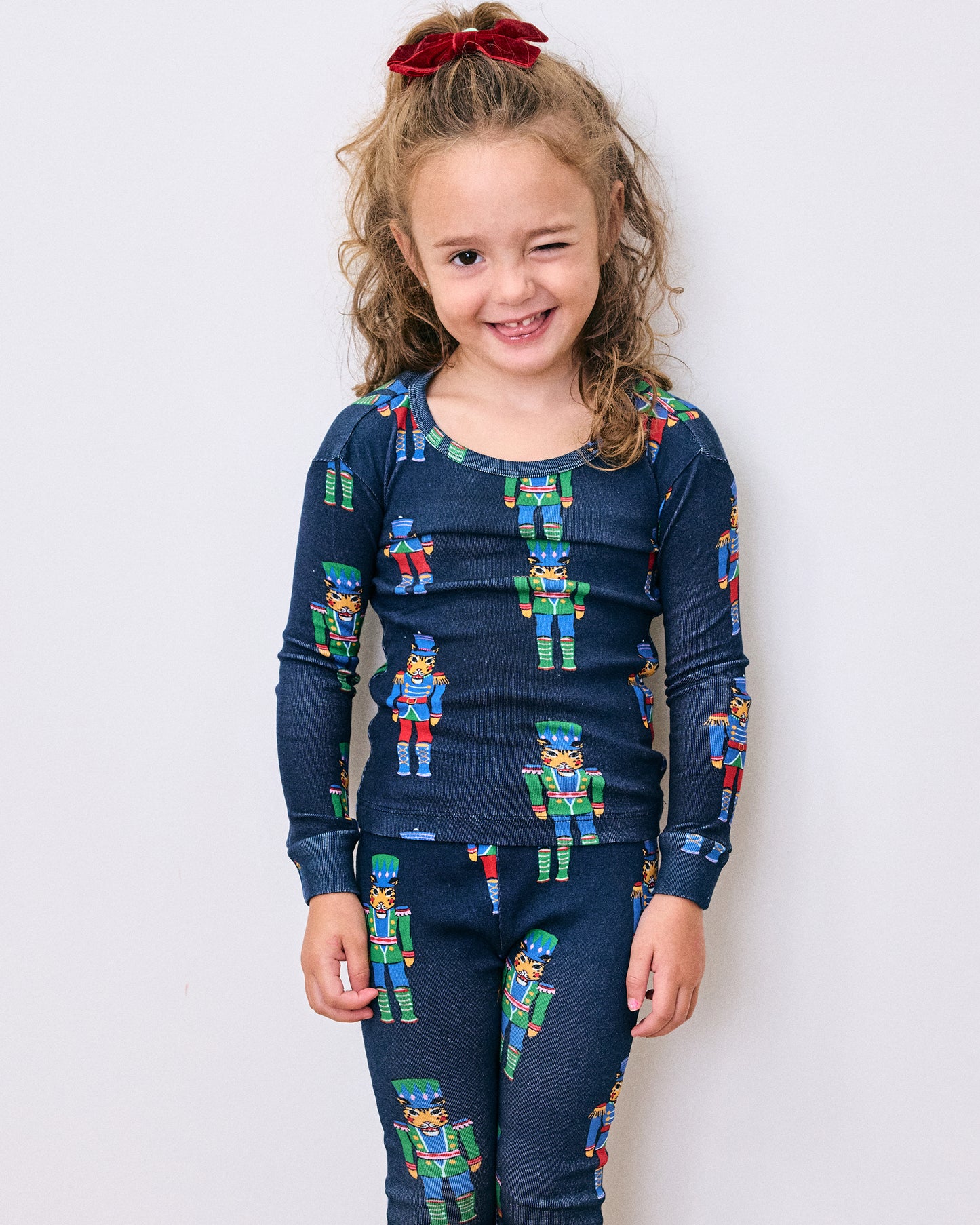 Leopard Nutcrackers - Kids Snug Fit PJ Set - Navy - Printfresh