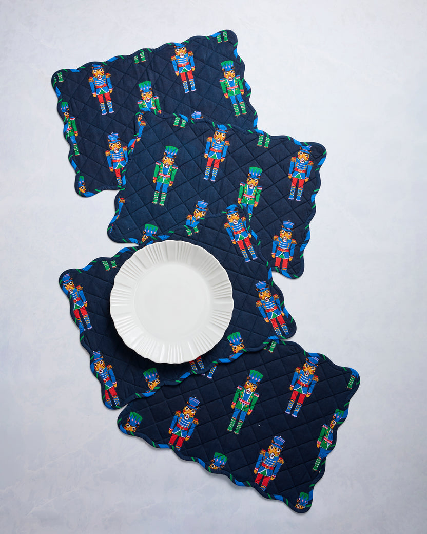 Leopard Nutcrackers - Set of 4 Placemats - Navy - Printfresh