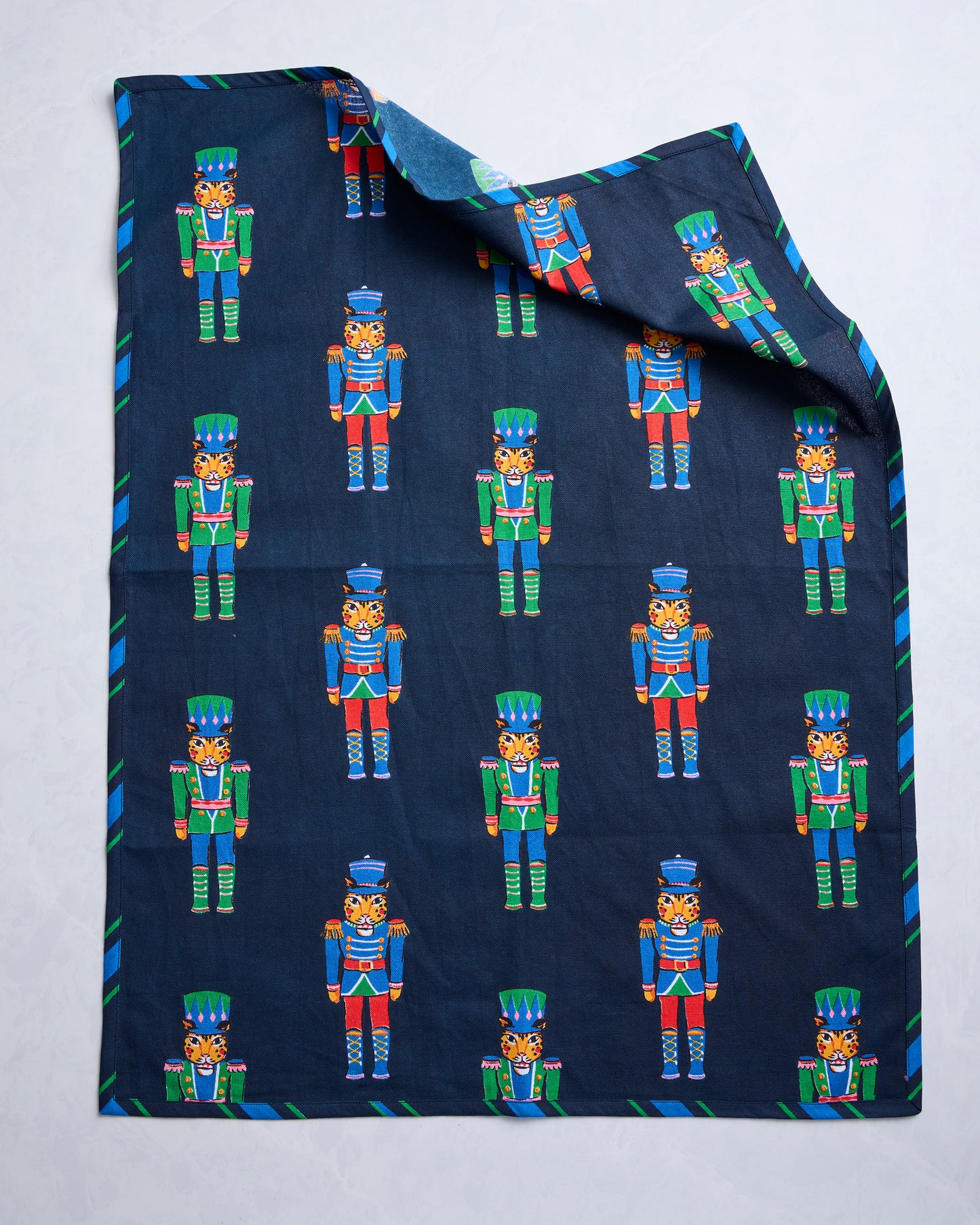 Leopard Nutcrackers - Tea Towel Set of 2 - Navy - Printfresh