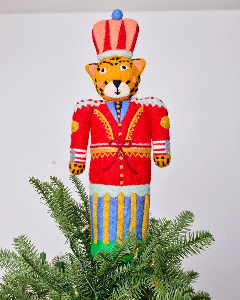 Leopard Nutcracker - French Knot X PF Tree Topper - Multi - Printfresh