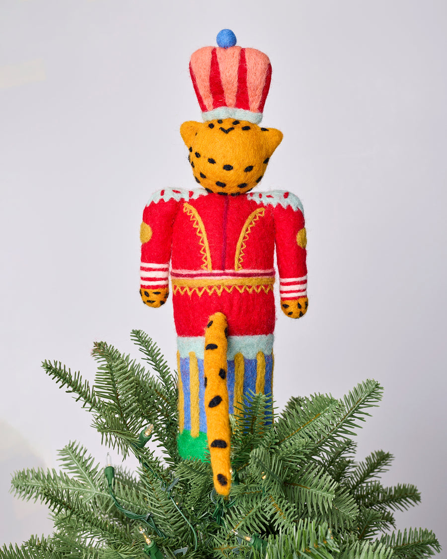 Leopard Nutcracker - French Knot X PF Tree Topper - Multi - Printfresh