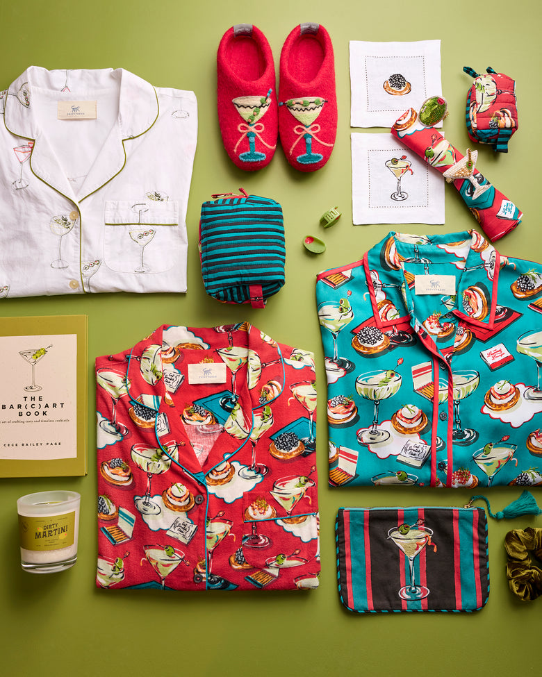 Martini & Olive - Napkin Ring Set Of 2 - Sliver Multi - Printfresh