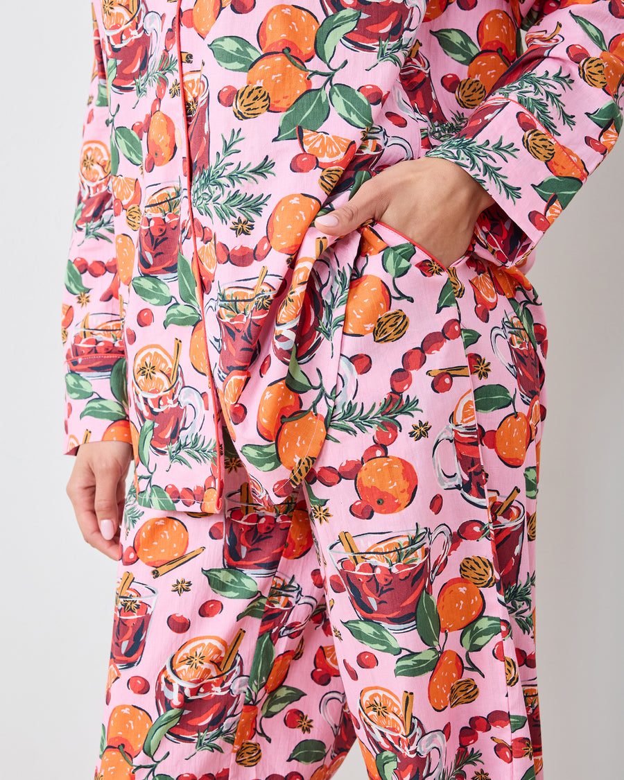 Mulled Wine - Long PJ Set - Pink Tinsel - Printfresh