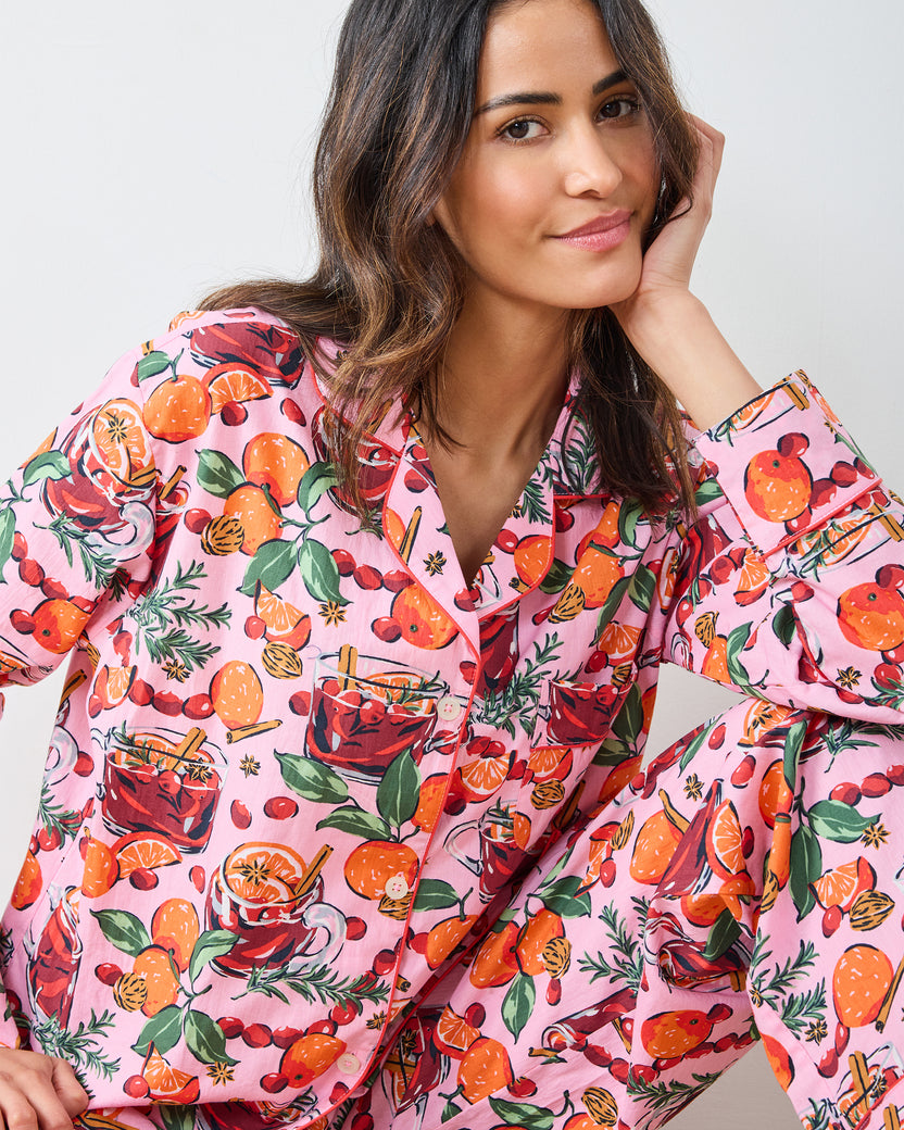 Mulled Wine - Long PJ Set - Pink Tinsel - Printfresh