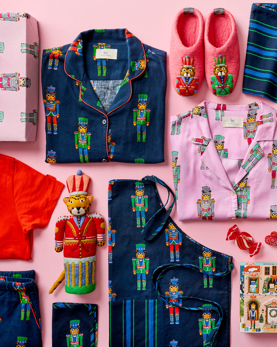 Leopard Nutcrackers - Eco Satin Chic to Sleep Nightie - Pink Candy Cane - Printfresh