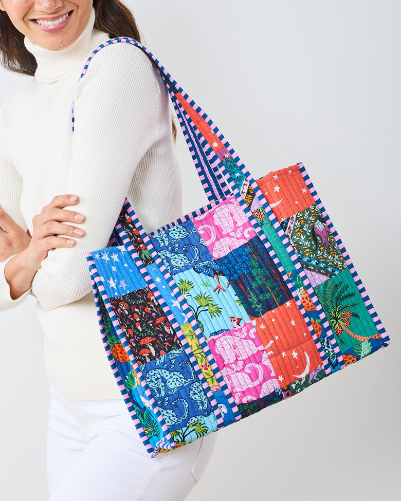 Kantha - Petite Traveler Tote - Multi Print - Printfresh