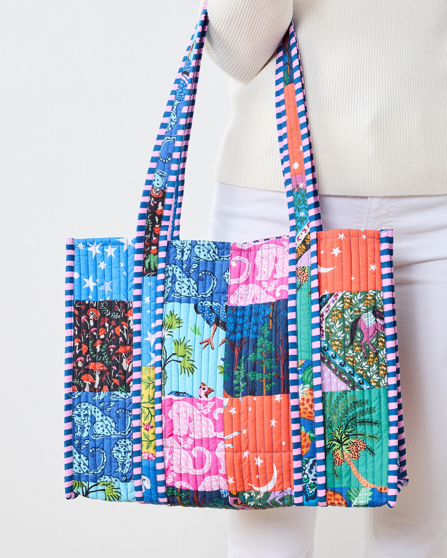 Kantha - Petite Traveler Tote - Multi Print - Printfresh