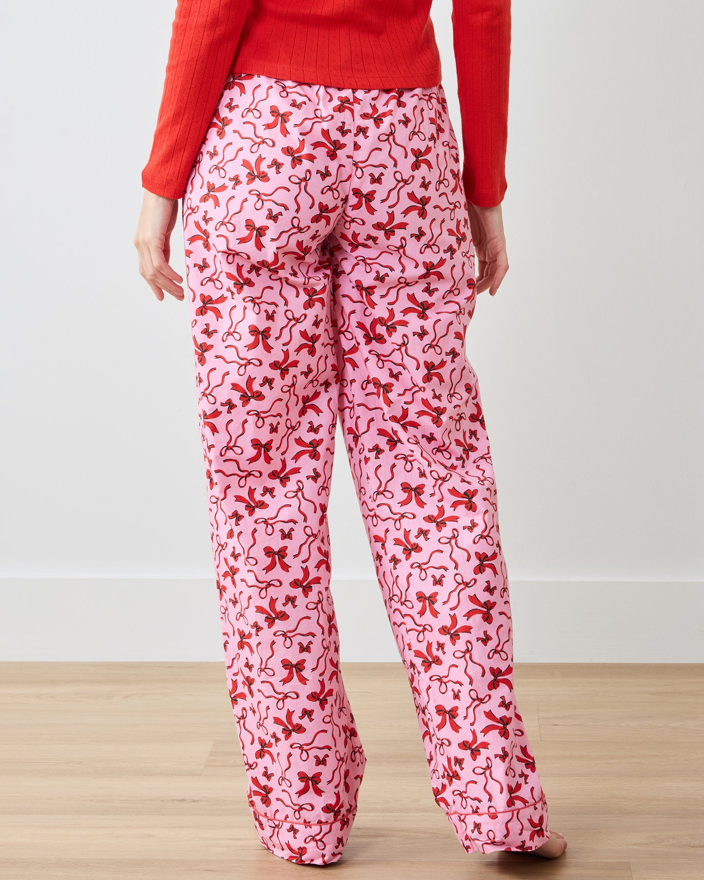 Red Ribbons - PJ Pants - Pink Tinsel - Printfresh