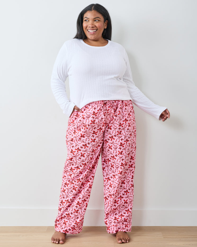 Red Ribbons - PJ Pants - Pink Tinsel - Printfresh