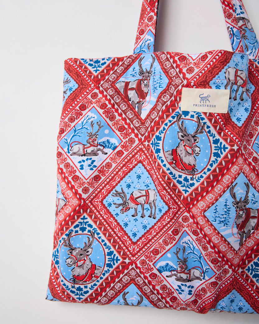 Reindeer Games - Go To Tote - Red Sleigh - Printfresh