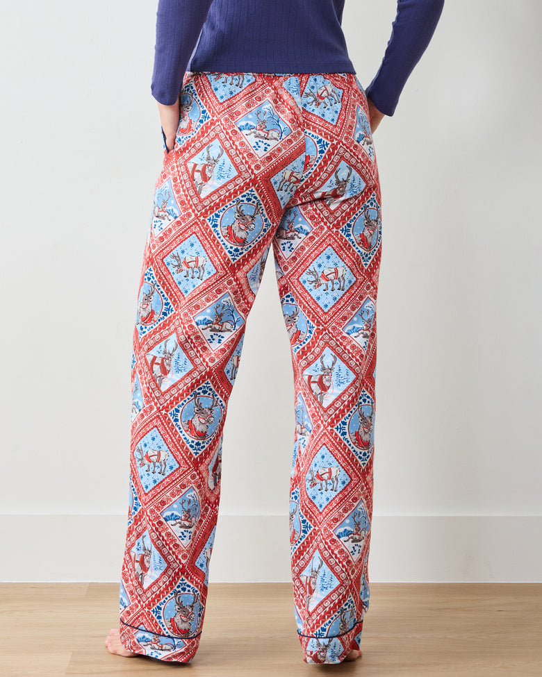Reindeer Games - Lightweight Flannel PJ Pants - Red Sleigh - Printfresh