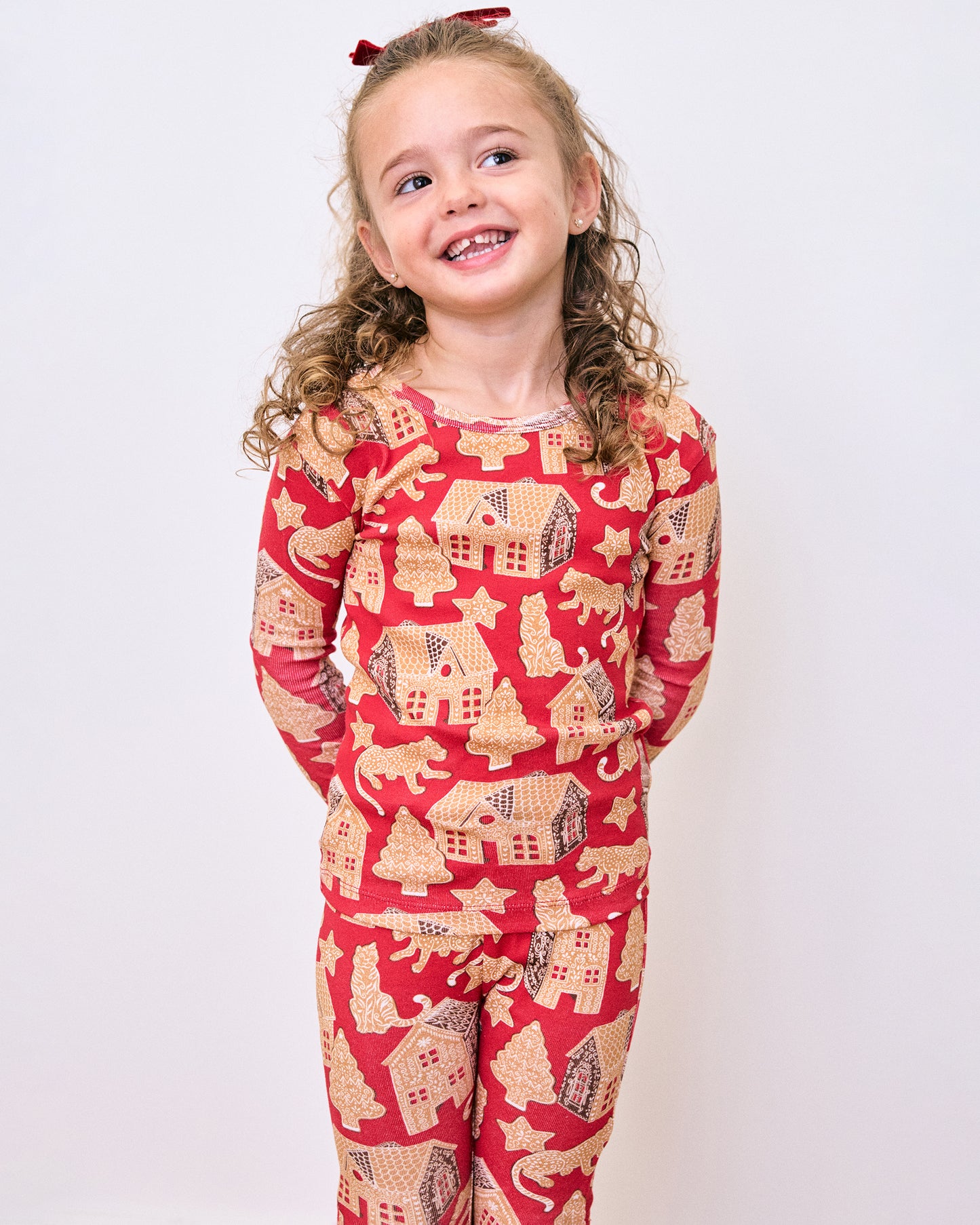 Gingerbread Party - Kids Snug Fit PJ Set - Ruby - Printfresh