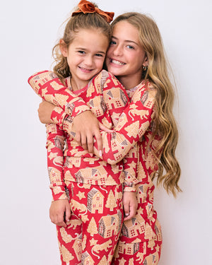 Gingerbread Party - Kids Snug Fit PJ Set - Ruby