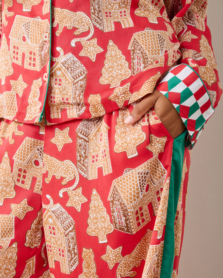 Gingerbread Party - Eco Satin Rittenhouse Set - Ruby - Printfresh