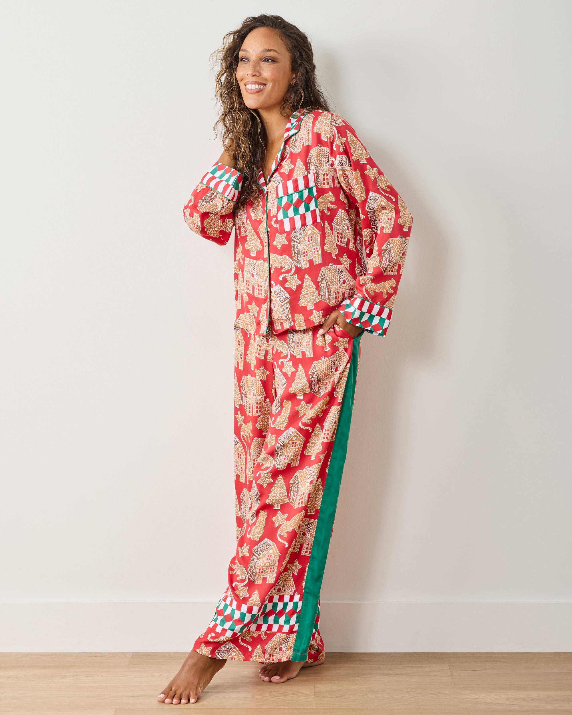 Gingerbread Party - Eco Satin Rittenhouse Set - Ruby - Printfresh