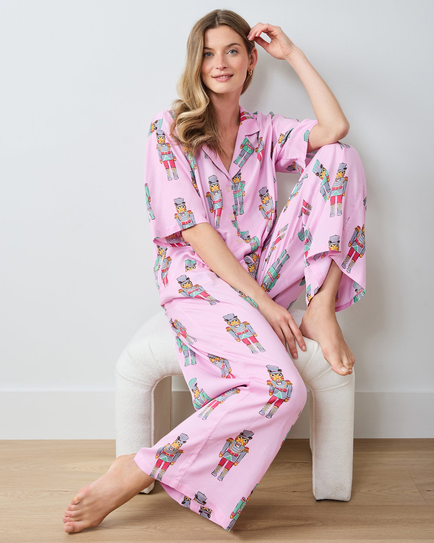 Leopard Nutcrackers - Eco Satin Wildest Dreams Set - Pink Candy Cane