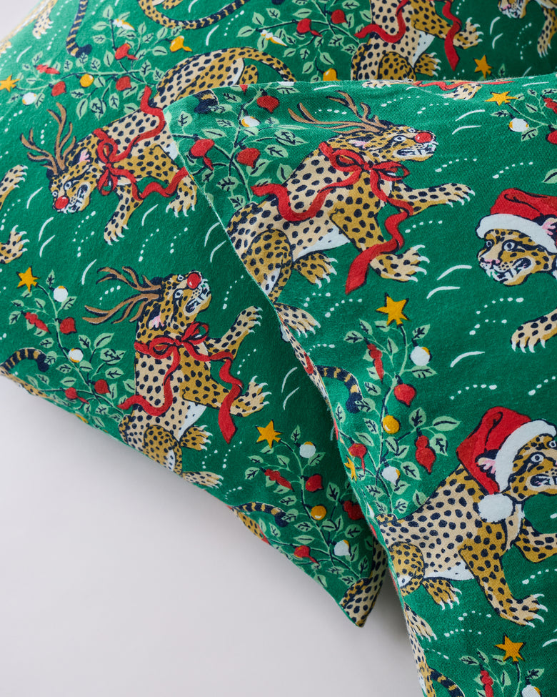 Very Merry Bagheera - Lightweight Flannel Pillowcase Set of 2 - Mistletoe - Printfresh