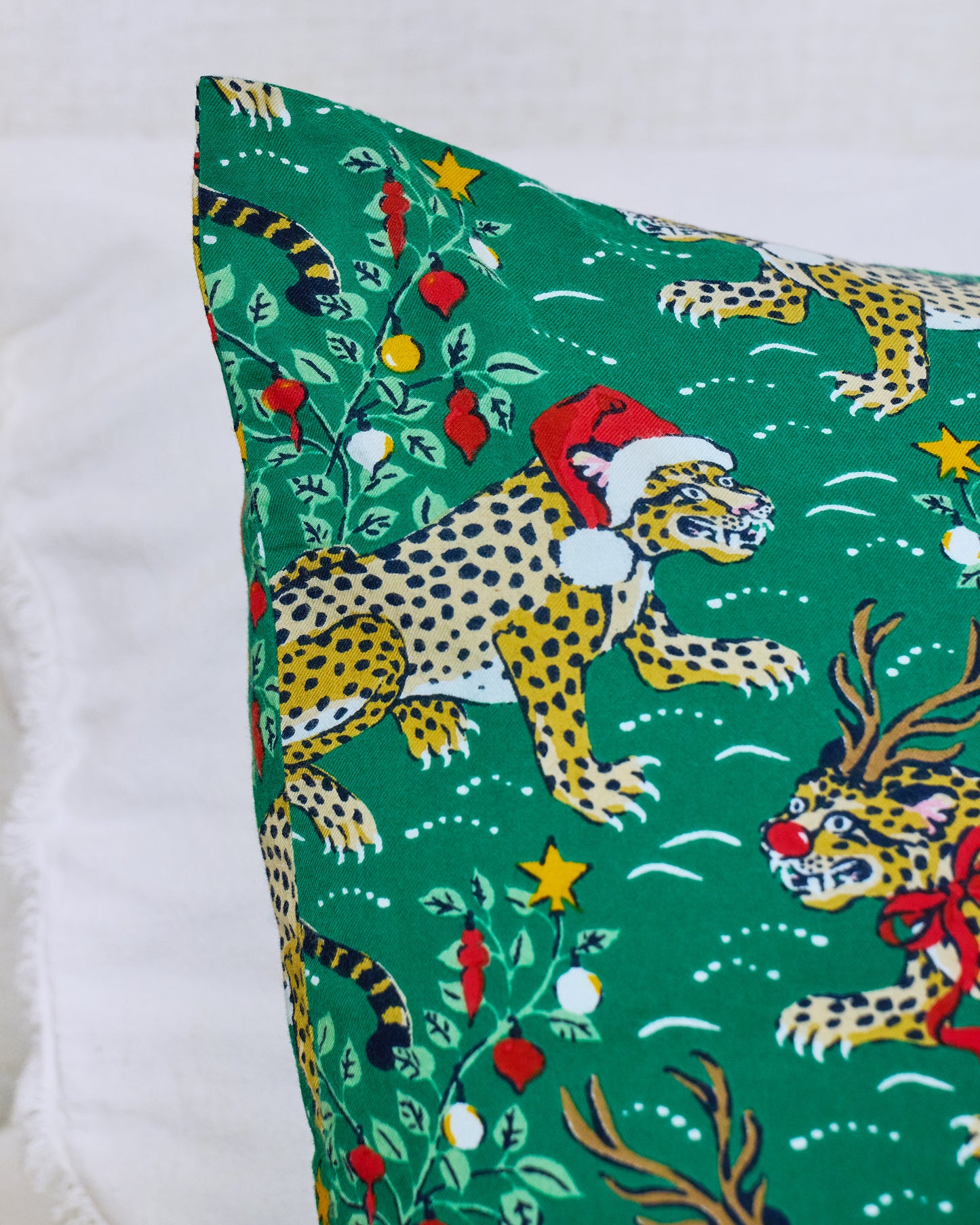 Very Merry Bagheera - Lightweight Flannel Pillowcase Set of 2 - Mistletoe - Printfresh